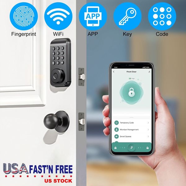 Wireless Smart Door Lock Keyless Door Lock App Control for Home Apartment Hotel