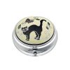 Silver Plated Pill Box in Lucky Black Cat Design