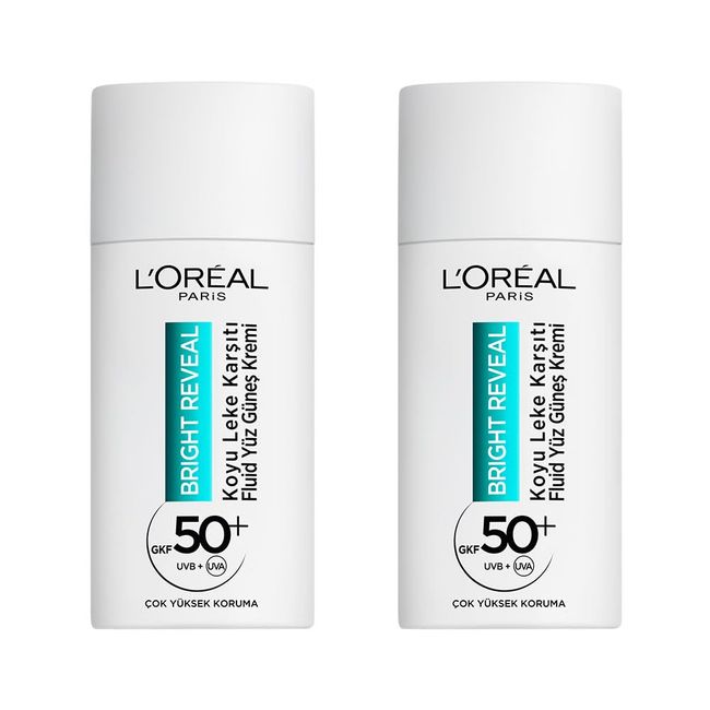 L’Oréal Paris 2'li Bright Reveal Spf 50+ Koyu Leke Karşıtı Fluid Günlük Yüz Güneş Kremi 50ml Cilt Bakım Seti