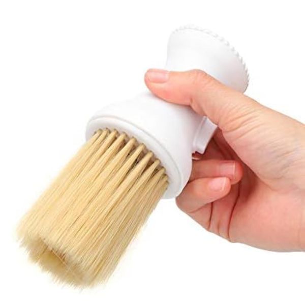 Hair Cleaning Brush, Hairdressing Powder Storage Styling Dust Cleaning Brush Soft Hair Neck Duster Hair Sweep Brush for Barber Shop and Household(2#)