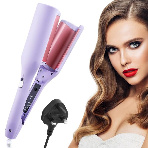 Big Wave Hair Curler, 32mm Waver Hair Curler, Big Wave Hair Crimpers for Women, French Wave Curling Iron, V Shaped Hair Curling Iron, Big Wave Hair Wavers for Short Hair and Long Hair