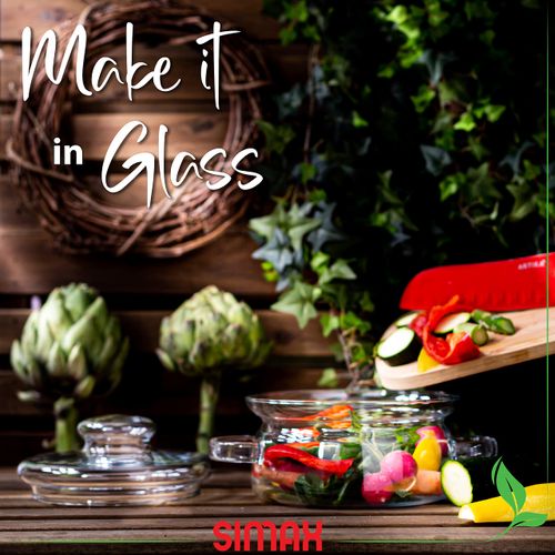 Simax 1 Quart Glass Saucepan With Lid - Heat Resistant Handles, Microwave and Dishwasher Safe Borosilicate Glass Pot for Serving, Potpourri