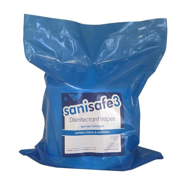 Allied Hygiene Bucket Wipes Refills Sanisafe 3 Quat Free Surface Wipes (refills) Polypropylene 200 x 150 mm 23gsm (Pk02)