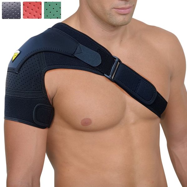 Shoulder Brace for Torn Rotator Cuff - 4 Sizes - Shoulder Pain Relief, Support and Compression - Sleeve Wrap for Shoulder Stability and Recovery - Fits Left and Right Arm, Men & Women (Black, Large/X-Large)