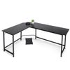 L Shaped Desk Corner Computer Gaming Laptop Table Office Black Workstation Home