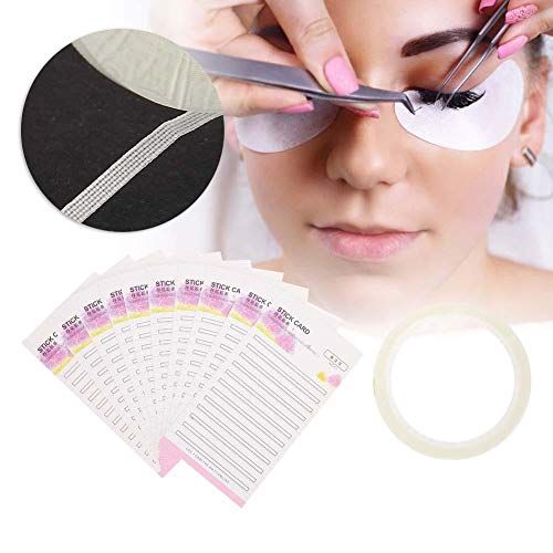 Eyelash Extension Storage Card, False Eyelash Fans Paper Card with Double Faced Adhesive Tape, Makeup Organizer False Eyelashes Display Holder Lash Case for Women Girl - 10pcs
