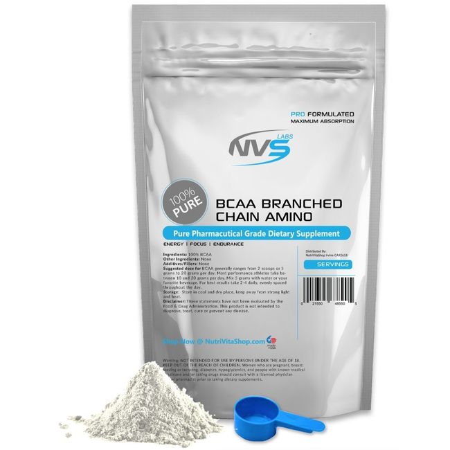 100 SERVINGS BRANCHED CHAIN AMINO ACIDS - BCAA FREE FORM - 500g PURE POWDER