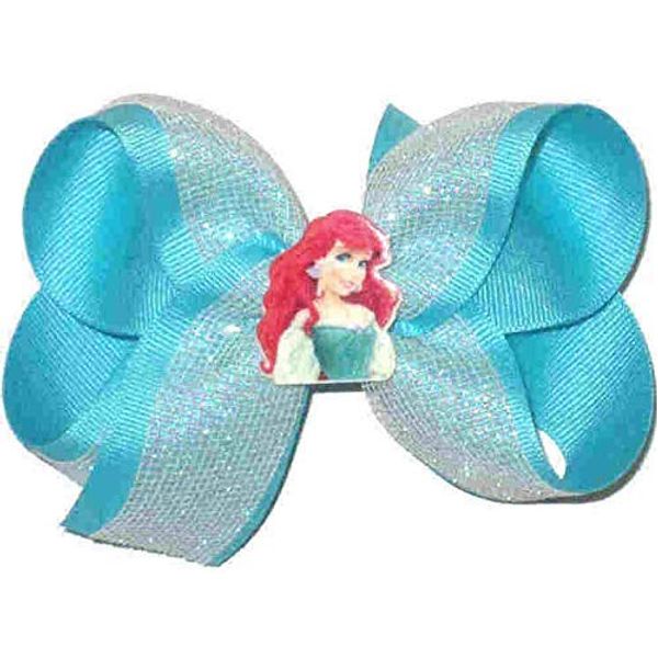 DS-283M Medium Little Mermaid Ariel Double Layer Overlay Bow