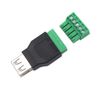 Kework USB 2.0 5 Pin Female Terminal Block Connector, USB Plug Bolt Screw Solderless Terminal Cable Extension Adapter Coupler, 2 Pack