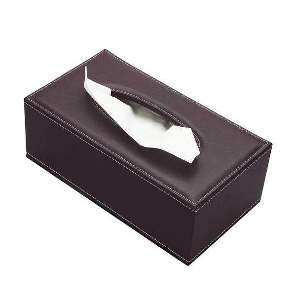 Tissue Case Stylish Tissue Box Leather Luxury Tissue Cover Tissue Box Case Tissue Case Holder Synthetic Leather Luxury Luxury Scandinavian Car Magnet (Brown)