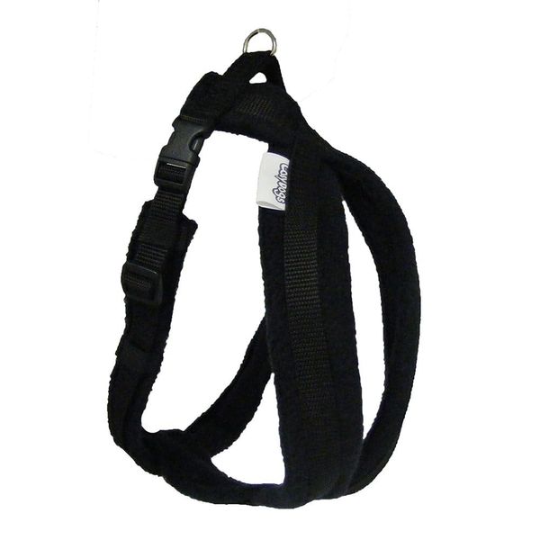 CosyDogs Fleece Dog Harness in Black: Size 0