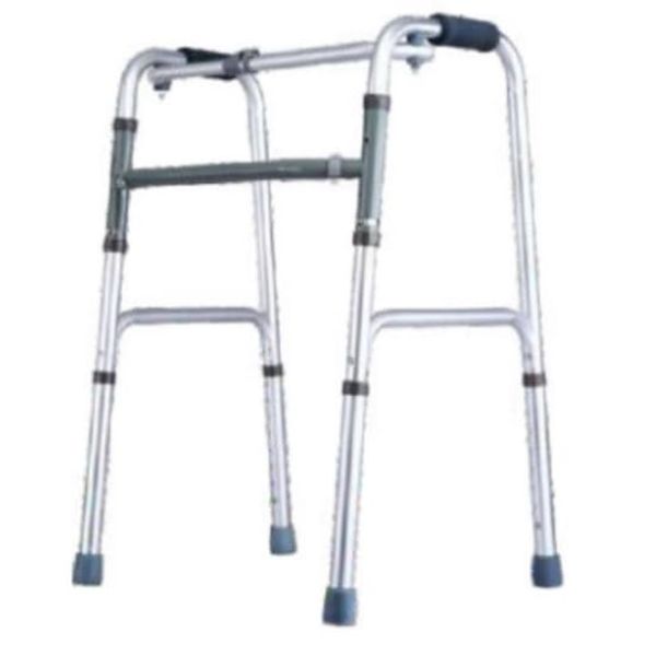 Four-Legged Adult Walker Elderly Walker with Armrest Support Aluminum Alloy Walker with Adjustable Height Portable Lightweight Walker Folding Walker Bearing Capacity Upto 120 Kgs