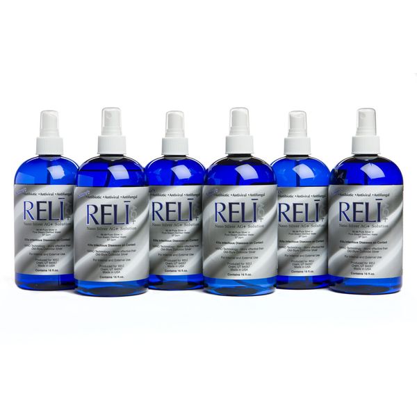 RELI NANO SILVER AG+ SOLUTION, 57 PPM, 6 - 16 oz bottles