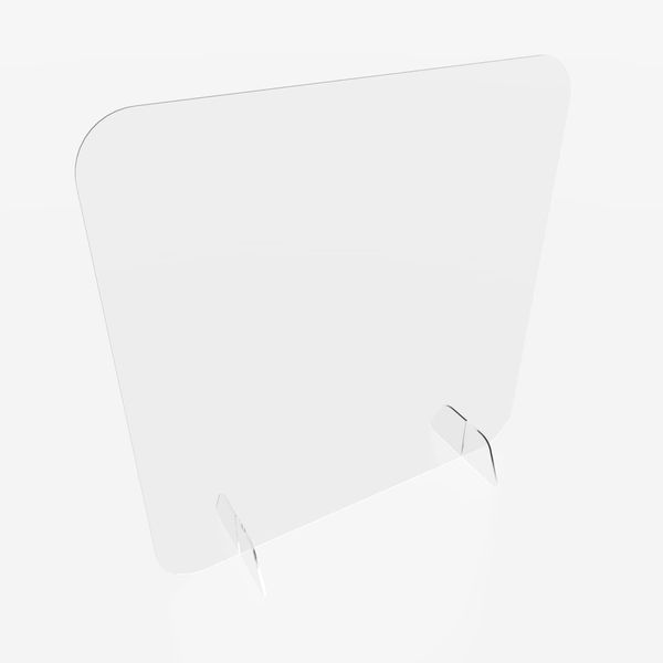 nattmann PLEXIGLAS® Hygienic Protection BIG without Pass-Through Spit Protection Counter Attachment (50 x 70 cm (W x H)