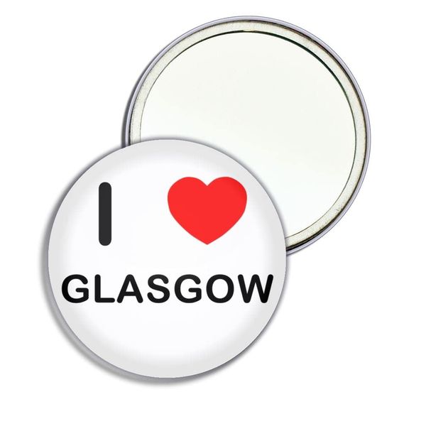 I Love Glasgow - 77mm Round Compact Mirror