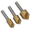 3pc HSS Countersinking Drill Bit Bore Set Tapered Drills TE120