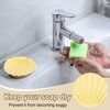 sourcing map 2Pcs Small Soap Dish, Shell Shape Bar Soap Dish(Light Yellow)
