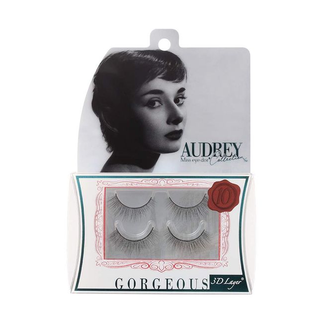 AUDREY COLLECTION Audrey Collection Eyelash GORGEOUS 10mm False Eyelashes Black 2 Pairs