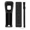 Nintendo Wii Remote Controller - Replacement Game Controller with Silicone Case and Wrist Strap (Black)