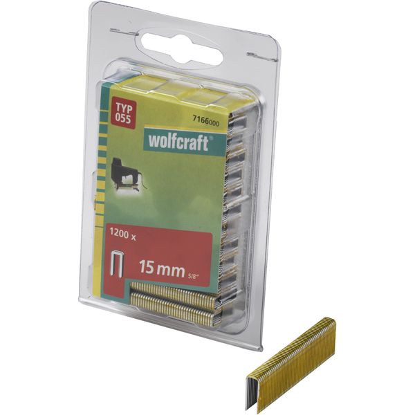 wolfcraft Narrow Back Staple, Type 055 I 7166000 I Ideal for fastening fabric, textiles and thin strips of wood