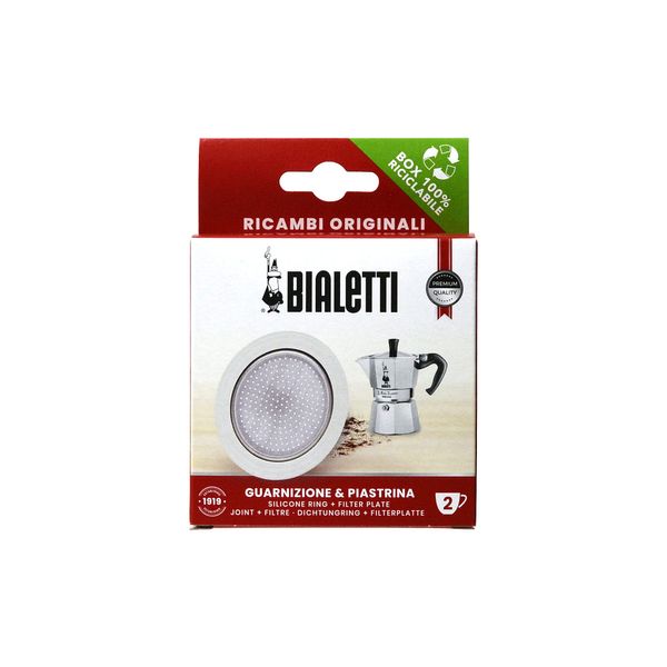 BIALETTI 0800038 Espresso Maker Replacement Parts for Mocha Express 2 Cups, Sealing & Filter, Approx. 2.2 x 2.2 x 0.1 inches (5.6 x 5.6 x 0.3 cm)