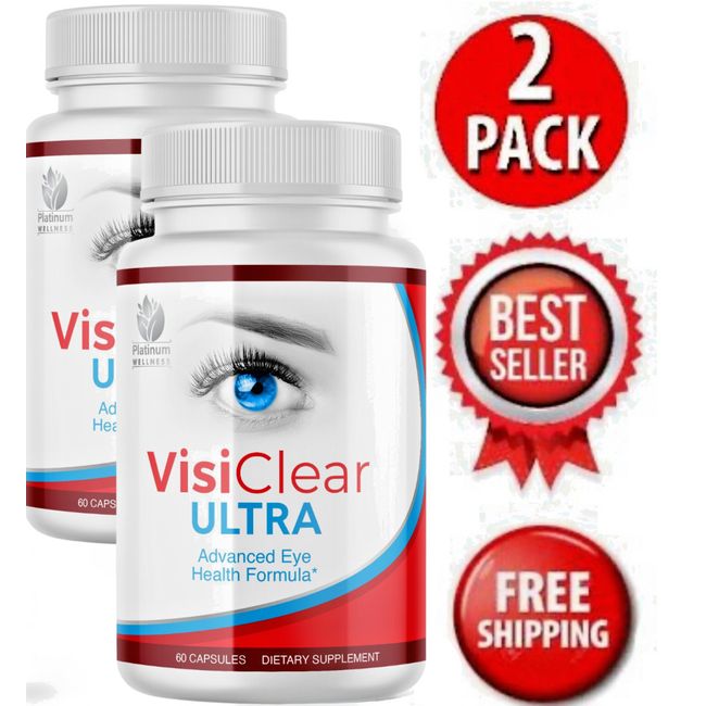 2 PACK- Visiclear Advanced-Eye Supplement Vision Vitamins- Lutein + Zeaxanthin