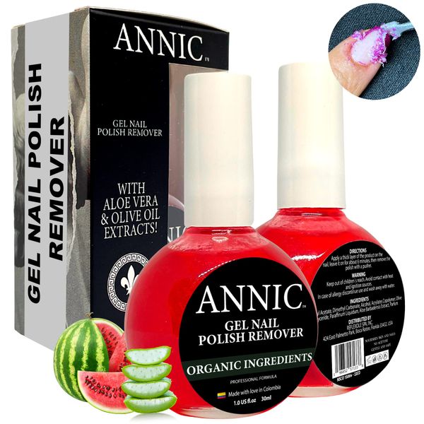 ANNIC Gel Polish Remover for Nails, Non Acetone Gel Nail Polish Remover with Aloe Vera and Olive Oil, Easy and Fast Gel Soak Off Remover, UV Gel Remover For Nails, Magic Gel Nail Remover, 1.0 Fl Oz