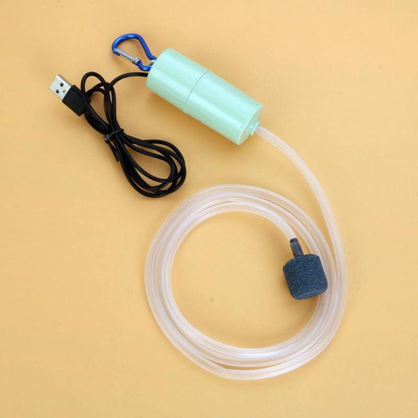 Portable Usb Aquarium Oxygen Air Pump - Silent And Energy Efficient Fish Tank Accessory - Green