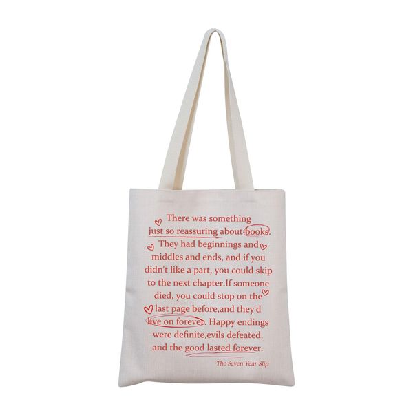 Seven Year Slip Book Merch Ashley Poston Lover Gift Seven Year Slip Quote Inspired Tote Bag for Bookish Book Lover, Es gab Tragetasche