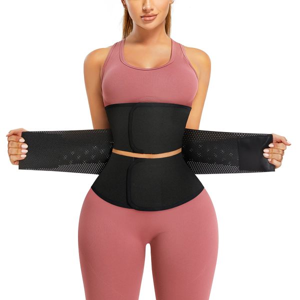 AOSBOEI Waist Trainer for Women Workout Waist Cincher Trimmer Underbust Corset Tummy Control Hourglass Body Shapewear Black