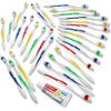 Variety Savings 100 Toothbrushes Bulk Wholesale Quantity Standard Size, Dental Care Toiletries, Medium Soft Bristles, Individually Wrapped, Homeless Care, Disposable Use, Hotels, Travel