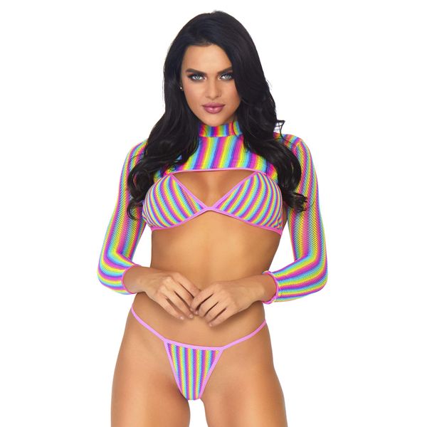 Leg Avenue Rainbow top, String & Crop top, Multicolor, One Size