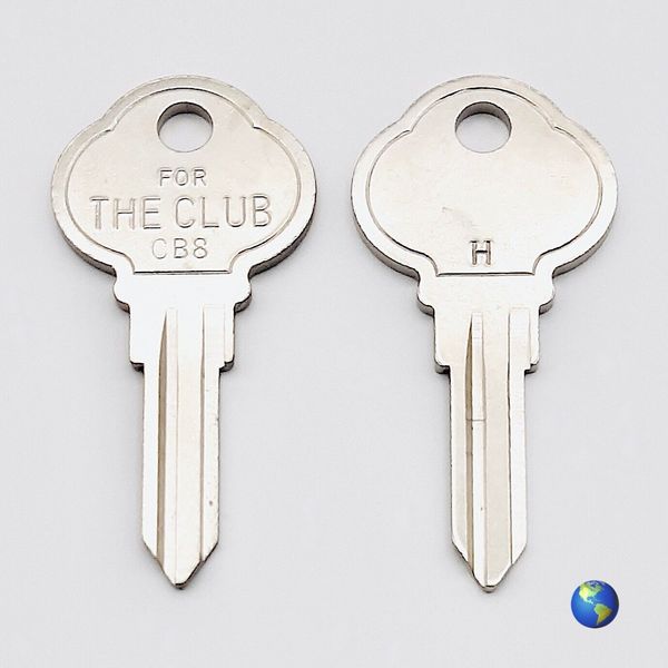CB8 Key Blanks for Various Steering Wheel Locks by The Club (2 Keys)