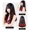 TefuRe C-8200N-BLK-C-RED Long Straight Wig