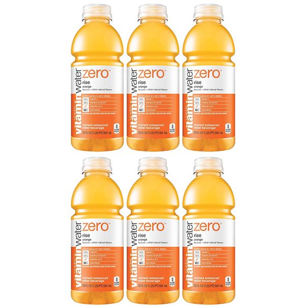 Vitamin Water Zero, Orange - Rise, 20oz Bottle (Pack of 6, Total of 120 Oz)