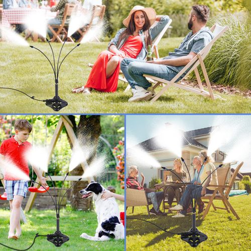 Standing Misters for Outside Patio, Portable Mister Cooling System with 26.24FT Misting Line, Upgrade Standing Patio Misters for Cooling Outdoor, Pool, Garden Watering, Water Playing, Cooling