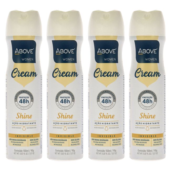 ABOVE Cream Shine - 48 Hour Antiperspirant for Women - 4 Pc Deodorant Spray