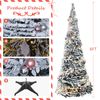 Pre-Lit Tree 6FT Artificial Foldable Snow Flocked Christmas Tree Home Decor