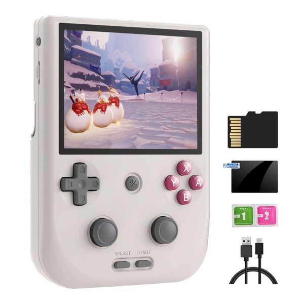 RG405V Handheld Game Console Android 12 System 4’’ IPS Touch Screen Game Player Built-in 128G TF Card 3154 Classic Games 5500 mAh Battery Compatible with Bluetooth and WiFi