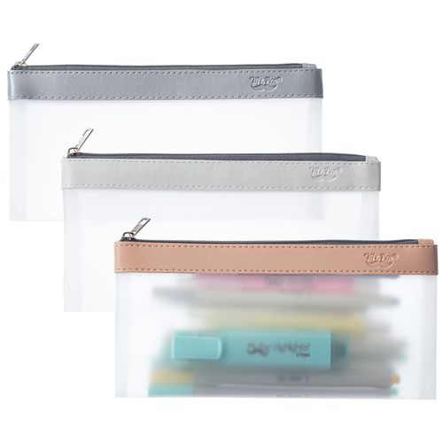 Mr. Pen- Clear Pencil Pouch, 3 Pack, Clear Pencil Case, Pencil Bags, Clear Pouch, Pencil Case for Kids Pencil Case, Clear Makeup Pouch, Kids Pencil Pouch, Pencil Cases, Clear Make Up Bag