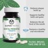 SUPER TEETH Chewable Dental Probiotic for Kids and Adults | Holistic Oral Probiotic That Supports Healthy Teeth and Gums | Sugar-Free Natural Mint Flavor | Fluoride Free