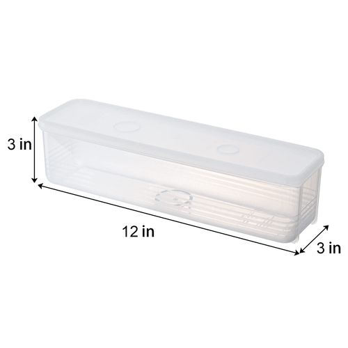 ZENFUN Set of 6 Pasta Storage Containers with Lid, Airtight Spaghetti Noodle Holder Rectangular Chopstick Storage Box Sealed Noodle Canisters for Refrigerator, Kitchen Pantry, 3" x 12" x 3", BPA-FREE