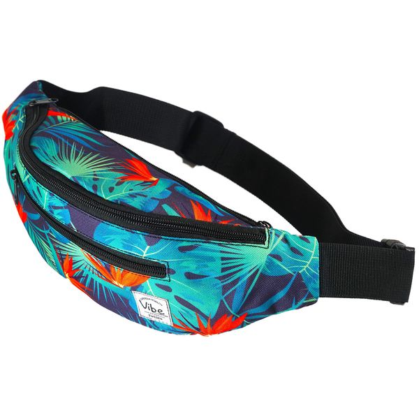 Vibe Festival Gear, proposed title- Vibe Festival Gear Fanny Pack for Men Women - Many Prints - Black Holographic Silver Gold Cute Waist Bag for Festival Rave Hiking Running Cycling