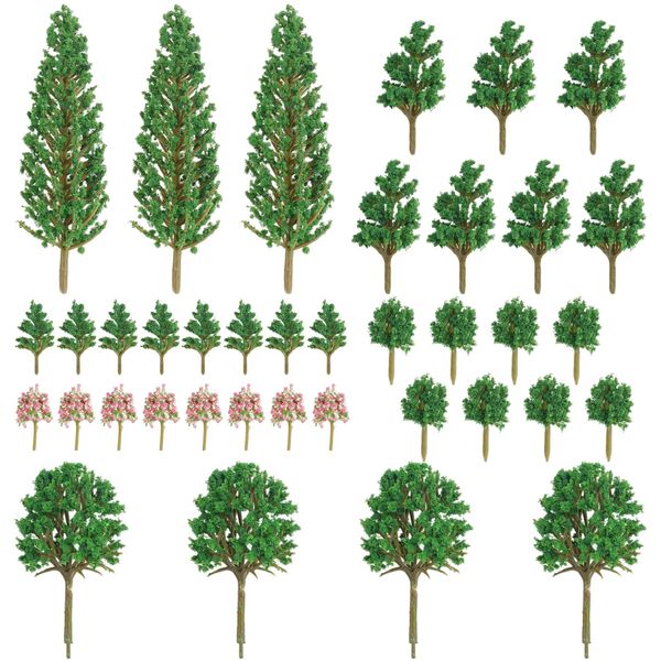 Jortmrd 38 Stück Modellbau Bäume Miniatur Modellbäume Mini Kunstbaum Architektur Bäume Zug Bäume Eisenbahn Landschaft Diorama Baum Wichtel Baustelle für DIY Landschaftsgestaltung (3-13 cm)