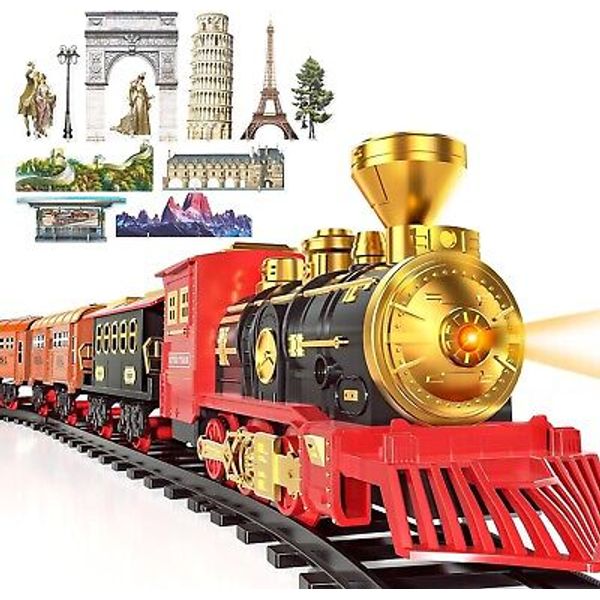 Interactive Train Set with Realistic Smoke, LED Lights & Accessories for Ages 3+