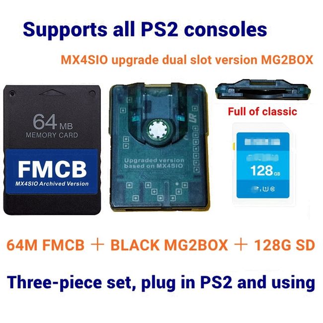 PS2 Fortuna Slims FMCB Memory Card New Software Update OPLv1.2.0 MX4SIO  Program Free McBoot for