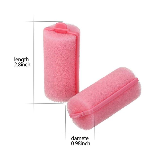 36 Pieces Foam Sponge Hair Rollers - Soft Sleeping Flexible Styling Curlers  for Hair Styling (Pink)