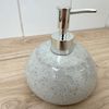 pf+a Speckled Stone Soap Dispenser, Round Shape, Grey with Chrome Pump (Soap Dispenser)