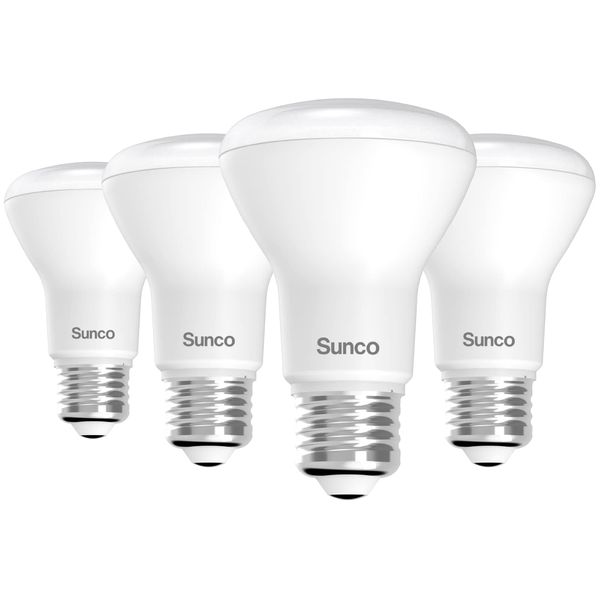 Sunco Lighting 4 Pack BR20 LED Bulbs Indoor Flood Light R20 Dimmable 5000K Daylight 50W Equivalent to 7W E26 Medium Base, Recessed Can Lights, Home Ceiling Lights Super Bright, UL & Energy Star