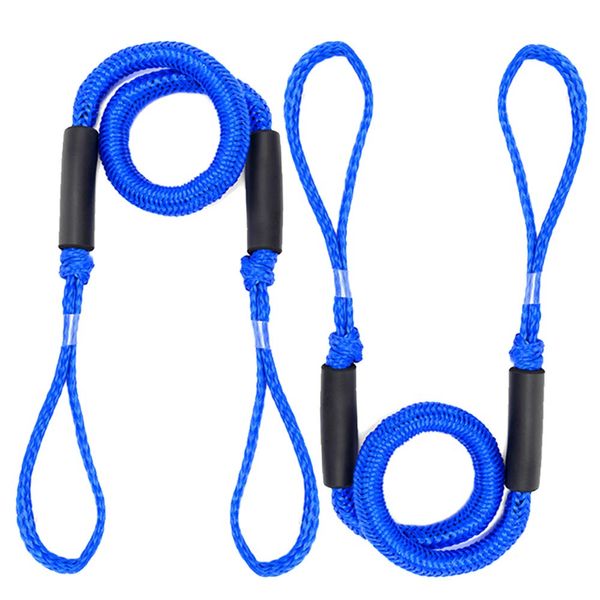 Arola Bungee Dock Line Festmacher Seil für Boote Dock-Leine Bungee-Dock-Leinen Bungee-Schnüre Kajak Bootsankerzubehör Strecken 2 Pack (Blau)